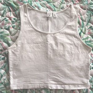bp White Fitted Crop Tank Top